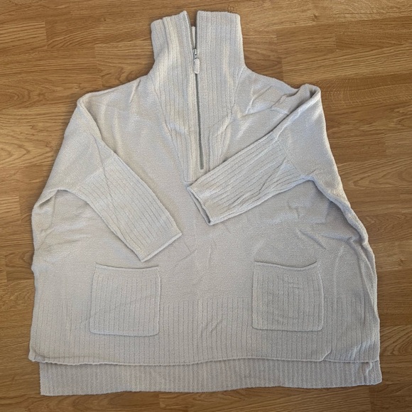 Barefoot Dreams CozyChic Lite Sweater, Size S/M, Ivory/Cream - Picture 2 of 10